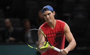 Rafael nadal, à l'entraînement