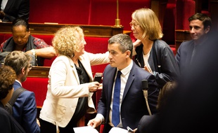Muriel Penicaud, Gerald Darmanin et Francoise Nyssen pendant les questions au gouvernement a l'Assemblee nationale le 9 octobre 2018.