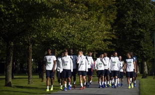Les joueurs de l'équipe de France en rassemblement à Clairefontaine, le 1er septembre 2014.