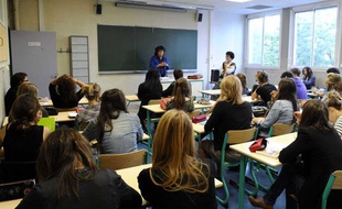 Illustration: Une classe de lycéens.