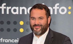 Bruce Toussaint lors de la conférence de presse de rentrée 2017/2018 de Radio France.