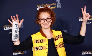 L'actrice Corinne Masiero à son arrivée à la cérémonie des César le 12 mars 2021