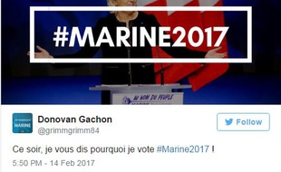 Le hashtage MarineLePen2017 s'est imposé en très peu de temps sur Twitter
