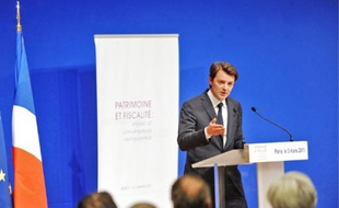 François Baroin, ministre du Budget, hier lors du colloque organisé à Bercy.