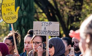 Lors d'une manifestation contre l'islamophobie à Lyon.