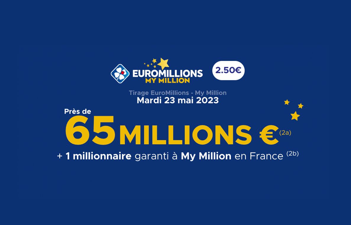 EuroMillions FDJ Un jackpot de 65 millions d'euros en jeu ce mardi 23 mai