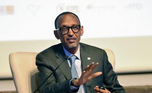 Paul Kagame à Abidjan (Côte d'Ivoire), le 14 octobre 2019.