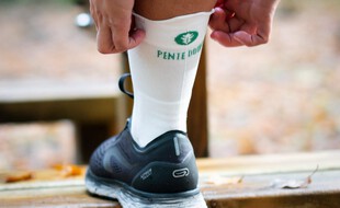 Voici la chaussette fabriquée avec des filets de pêche recyclés.