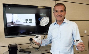 Le co fondateur de la PME Awox, Alain Molinie, à Montpellier, le 22 mai 2014 au siège de sa société