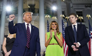 Barron Trump, 14 ans, ici le 27 août 2020 à la Maison Blanche, est le plus jeune fils du président américain.