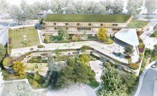 Vue d'architecte de la future école du quartier Maurepas, à Rennes.