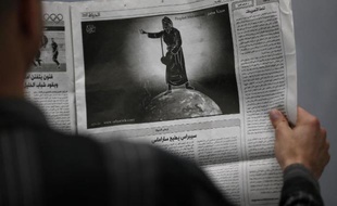 Image signée par le dessinateur palestinien Mohammed Sabaaneh, évoquant le prophète Mahomet, parue le 3 février 2015 dans le journal palestinien Al-Hayat, de Jérusalem