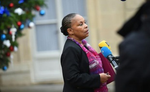 Christiane Taubira, la ministre de la Justice, à Paris le 16 décembre 2015