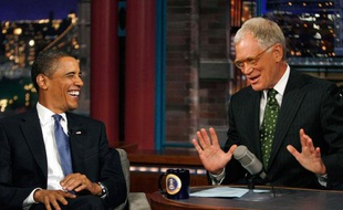 David Letterman recoit Barck Obama dans le Late Show le 21 septembre 2009