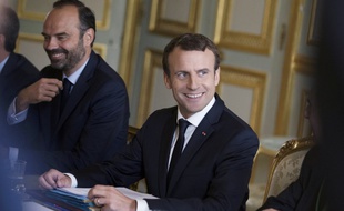 Edouard Philippe et Emmanuel Macron lors d'une réunion à l'Elysée, le 13 juillet 2017.