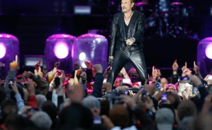 Le chanteur Johnny Hallyday lors d'un concert à Namur, le 23 juin 2013