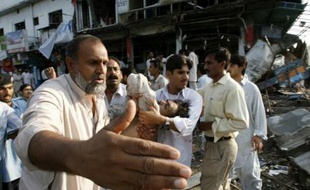 Près de la Mosquée rouge d'Islamabad, le 27 juillet 2007.