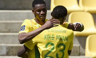 Kalifa Coulibaly et Randal Kolo Muani, attaquants du FC Nantes.