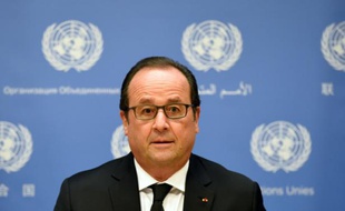 Le président français François Hollande au siège des Nations Unies à New York, le 27 septembre 2015