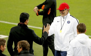 Nasser Al-Khelaifi et Laurent Blanc le 2 novembre 2015