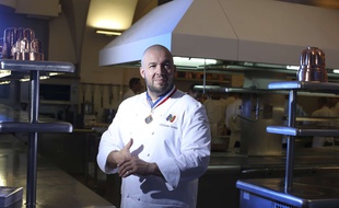 Le chef Guillaume Gomez ouvre les portes de sa cuisine au Palais de l'Elysee pour les Journées du patrimoine 2018