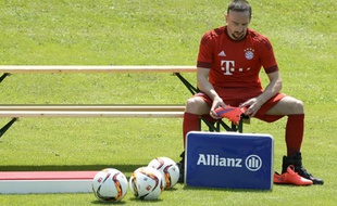 Franck Ribéry sur le terrain d'entraînement du Bayern Munich, le 16 juillet 2015.