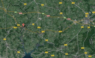 Capture d'écran de la route entre Quimperlé et Pont-Aven où a été contrôlé un motard à 271 km/h, le 26 jiuillet 2013.