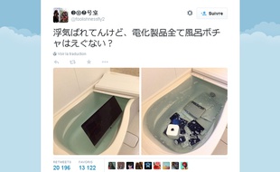 Une Japonaise, trompée par son compagnon, s'est vengée de lui en noyant tous ses appareils Apple et en postant la photo de la scène sur Twitter.