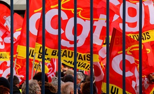 Des drapeaux de la CGT, illustration