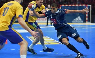 Daniel Narcisse lors de France-Suède, en quarts de finale du Mondial, le 24 janvier 2017 à Lille.