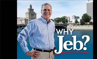 Le prospectus de campagne de Jeb Bush diffusé dans l'Iowa (Etats-Unis) par le comité Right to Rise fin août 2015.