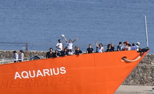Le navire Aquarius à 29 juin 2018 dans le port de Marseille.