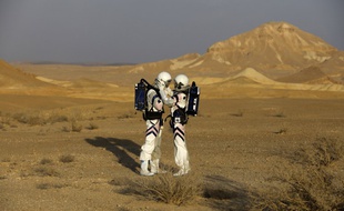 Un exercice israélien de vie sur Mars dans l'un des déserts du pays similaires à la Planète rouge, le 18 février 2018.
