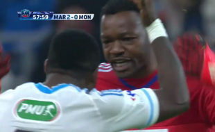 Mandanda et Dja Djédjé à Marseille le 20 janvier 2016