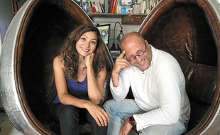 Pauline Moussier, vice-présidente des Ateliers du Design, et Frédéric Tabary.
