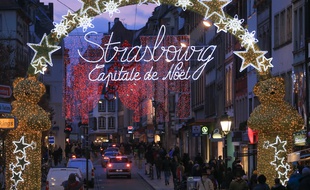 Strasbourg le 9 décembre 2014. Illustrations Noël, Marché de Noël de Strasbourg.