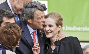 Jean-Louis Borloo, hier, avec Nathalie Kosciusko-Morizet au ministère de l'Ecologie.
