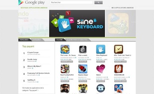 La page d'accueil de Google Play.
