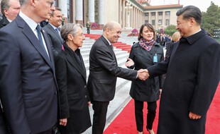 Jean-Yves Le Drian lors de la visite officielle de Xi Jinping à Paris, le 6 novembre 2019.