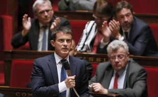 Le Premier ministre Manuel Valls le 16 septembre 2014 à l'Assemblée nationale lors du vote de confiance du Parlement
