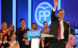 Mariano Rajoy en meeeting le 18 décembre 2015 à Madrid