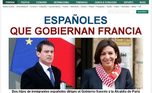 La homepage du Huffington Post après la nomination de Manuel Valls à Matignon et l'élection d'Anne Hidalgo à la mairie de Paris, le 1er avril 2014.