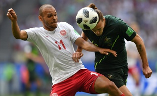 Martin Braithwaite est entré en jeu contre le Pérou et l'Australie dans cette Coupe du monde 2018.