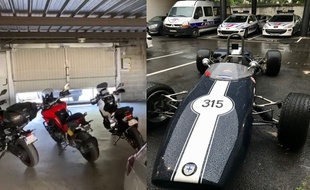 La Formule 3000 et les motos volées ont été découvertes dans un box situé dans le 12e arrondissement de Marseille.