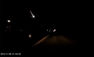 Un météore aperçu dans le Texas, 8 novembre 2014.