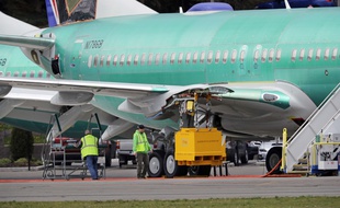 Un Boeing 737 MAX 7 à Renton, dans l'Etat de Washington (nord-ouest des Etats-Unis).