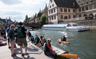 Bateau quai des Bateliers,. Strasbourg le 02 septembre 2018.