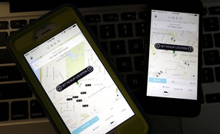 L'app Uber sur smartphone.