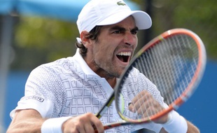Le joueur français Jérémy Chardy, lors d'un match à l'Open d'Australie, le 14 janvier 2014 à Melbourne