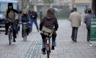 Illustration cycliste. Strasbourg le 21 01 2010